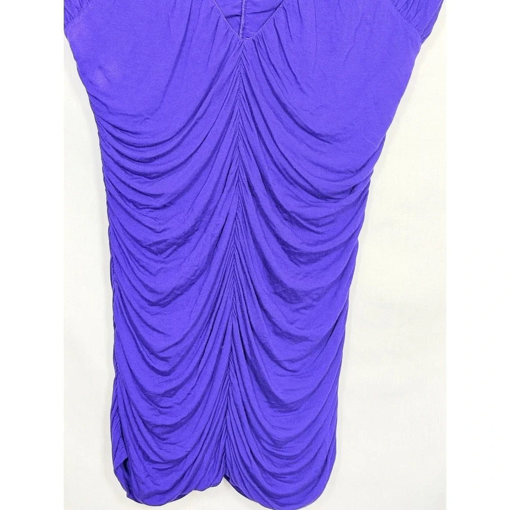 Express Purple Ruched Longline Blouse Top Womens Small Y2K Going Out - Picture 7 of 10